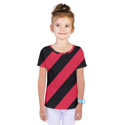 Red Black Stripes Kids  One Piece Tee by thomaslake