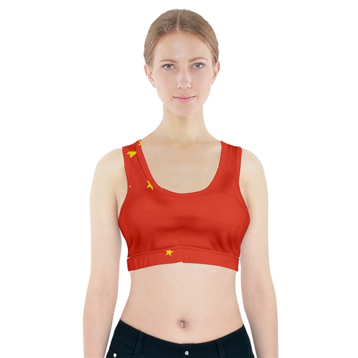 Flag of People s Republic of China Sports Bra With Pocket