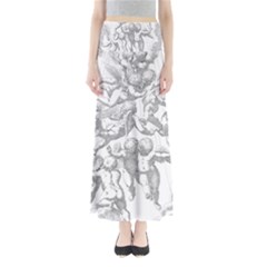 Angel Line Art Religion Angelic Full Length Maxi Skirt by Sapixe