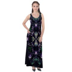 Fractal Fractal Art Texture Sleeveless Velour Maxi Dress by Sapixe