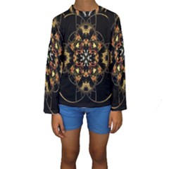 Fractal Stained Glass Ornate Kids  Long Sleeve Swimwear