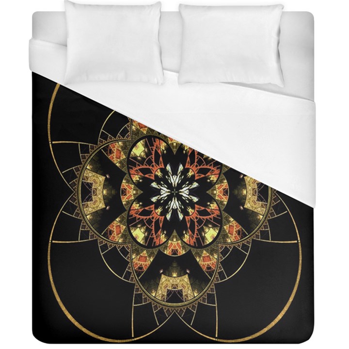 Fractal Stained Glass Ornate Duvet Cover (California King Size)