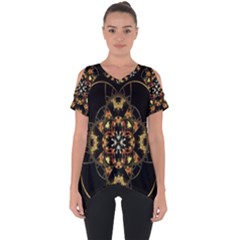 Fractal Stained Glass Ornate Cut Out Side Drop Tee