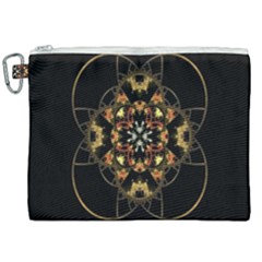 Fractal Stained Glass Ornate Canvas Cosmetic Bag (XXL)