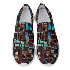 Stained Glass Mosaic Abstract Women s Slip On Sneakers