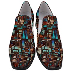 Stained Glass Mosaic Abstract Slip On Heel Loafers