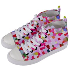 The Framework Paintings Square Women s Mid-top Canvas Sneakers by Sapixe