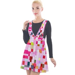 The Framework Paintings Square Plunge Pinafore Velour Dress