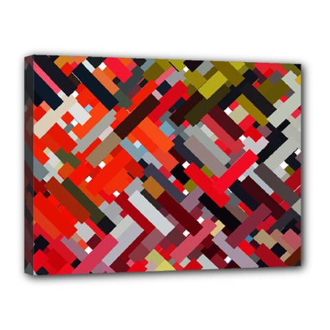 Maze Mazes Fabric Fabrics Color Canvas 16  X 12  (stretched)