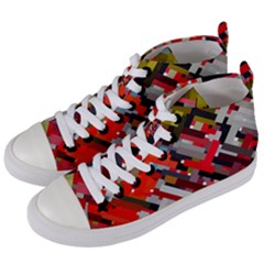 Maze Mazes Fabric Fabrics Color Women s Mid-top Canvas Sneakers by Sapixe