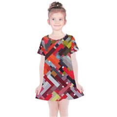 Maze Mazes Fabric Fabrics Color Kids  Simple Cotton Dress by Sapixe