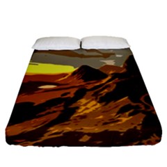 Scotland Monti Mountains Mountain Fitted Sheet (queen Size) by Sapixe