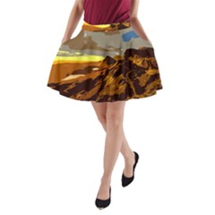 Scotland Monti Mountains Mountain A-line Pocket Skirt