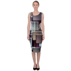 Texture Artwork Mural Murals Art Sleeveless Pencil Dress by Sapixe