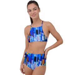 Color Colors Abstract Colorful High Waist Tankini Set by Sapixe