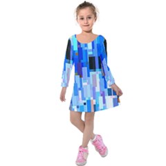 Color Colors Abstract Colorful Kids  Long Sleeve Velvet Dress
