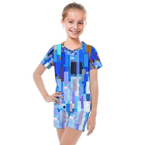Color Colors Abstract Colorful Kids  Mesh Tee And Shorts Set by Sapixe