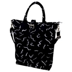 Scribbles Lines Drawing Picture Buckle Top Tote Bag