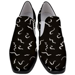 Scribbles Lines Drawing Picture Slip On Heel Loafers