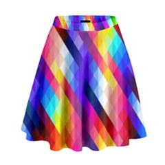 Abstract Background Colorful Pattern High Waist Skirt