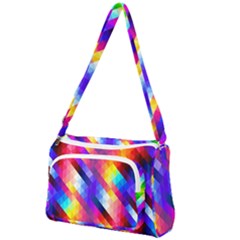 Abstract Background Colorful Pattern Front Pocket Crossbody Bag