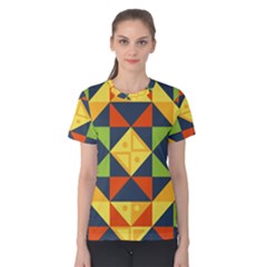 Background Geometric Color Women s Cotton Tee