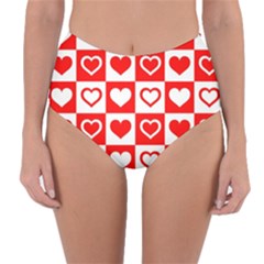 Background Card Checker Chequered Reversible High-waist Bikini Bottoms by Sapixe