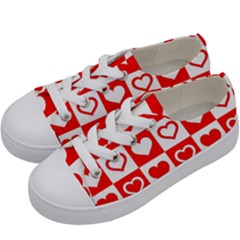 Background Card Checker Chequered Kids  Low Top Canvas Sneakers