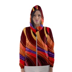 Abstract Colorful Background Wavy Women s Hooded Windbreaker by Sapixe