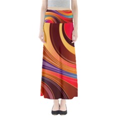 Abstract Colorful Background Wavy Full Length Maxi Skirt by Sapixe