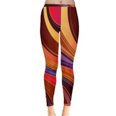 Abstract Colorful Background Wavy Inside Out Leggings