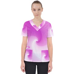 Abstract Spiral Pattern Background Women s V-neck Scrub Top