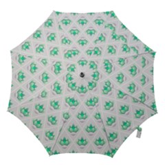 Plant Pattern Green Leaf Flora Hook Handle Umbrellas (small) by Sapixe