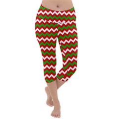 Christmas Paper Scrapbooking Pattern Lightweight Velour Capri Yoga Leggings