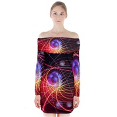 Physics Quantum Physics Particles Long Sleeve Off Shoulder Dress