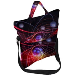 Physics Quantum Physics Particles Fold Over Handle Tote Bag by Sapixe