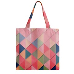 Background Geometric Triangle Zipper Grocery Tote Bag