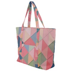 Background Geometric Triangle Zip Up Canvas Bag