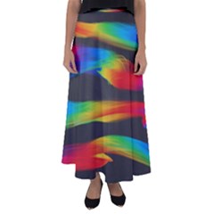 Colorful Background Flared Maxi Skirt