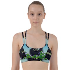 Kitten Black Furry Illustration Line Them Up Sports Bra