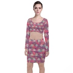 Colorful Background Abstract Top And Skirt Sets
