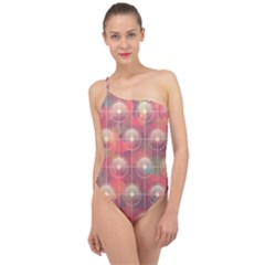 Colorful Background Abstract Classic One Shoulder Swimsuit