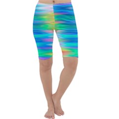 Wave Rainbow Bright Texture Cropped Leggings 