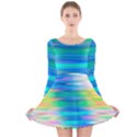 Wave Rainbow Bright Texture Long Sleeve Velvet Skater Dress View1