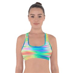 Wave Rainbow Bright Texture Cross Back Sports Bra