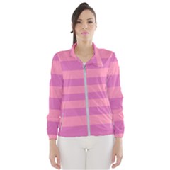 Pink Stripes Striped Design Pattern Women s Windbreaker by Sapixe