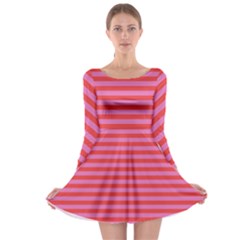 Stripes Striped Design Pattern Long Sleeve Skater Dress