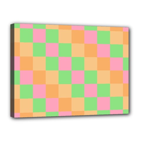 Checkerboard Pastel Squares Canvas 16  x 12  (Stretched)