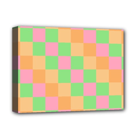 Checkerboard Pastel Squares Deluxe Canvas 16  x 12  (Stretched) 
