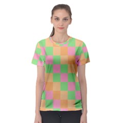 Checkerboard Pastel Squares Women s Sport Mesh Tee